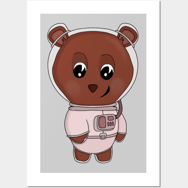 An astronaut bear wearing a spacesuit Wall Art by DiegoCarvalho